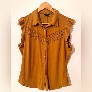 Guess Jeans Brand Brown Pearl Snap Western Style Shirt